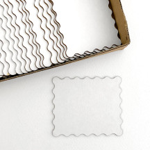 White Paperboard Scalloped Rectangle Bases for Crafting ~ Set of 5 ~ 2-7/8" long
